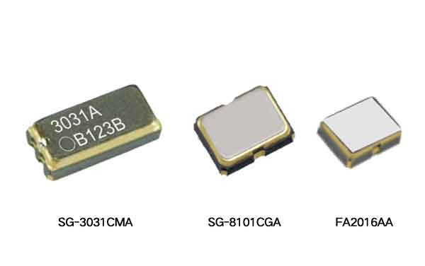 SG-3031CMA、SG-8101CGA 、FA2016AA三款爱普生晶振实物图