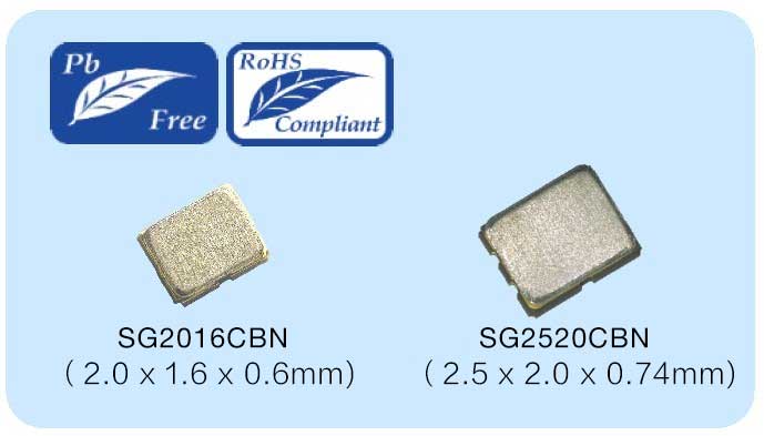 爱普生4脚高频低抖动晶振SG2016CBN/SG2520CBN选型资料